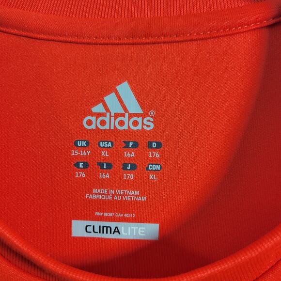 Adidas Men's Orange Climalite T Shirt Size XL 101225-1222 - Picture 3 of 6